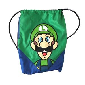 Super Nintendo World Luigi Drawstring‎ Backpack Universal Studios Large 18"x14"